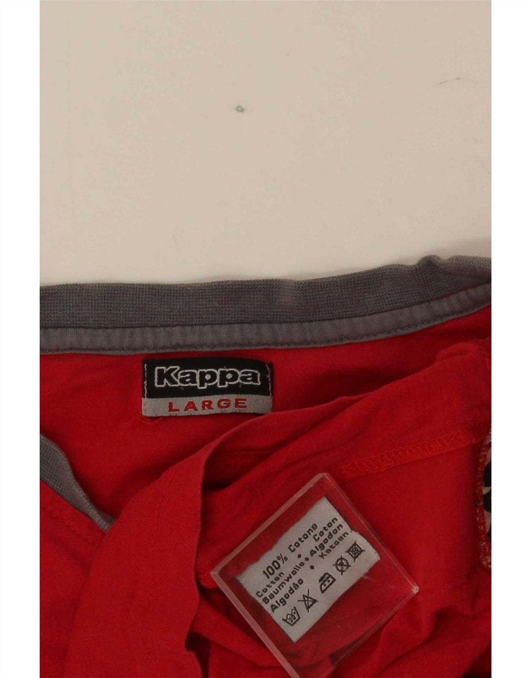 Męski T-shirt z grafiką Kappa, duży, czerwony blok kolorów