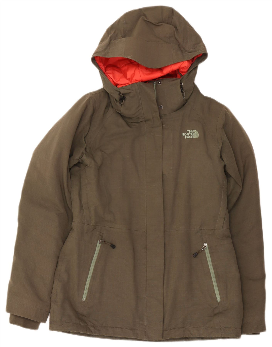 Damska kurtka wiatrówka z kapturem, oversize, The North Face, UK 10, Small Khaki
