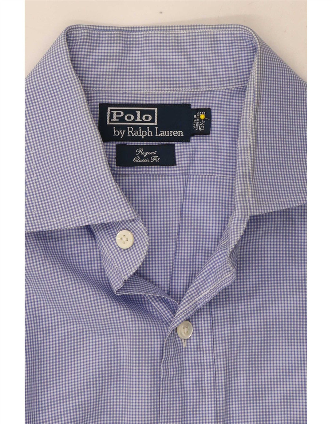 Koszula męska Polo Ralph Lauren Regent rozmiar 15 1/2, średnia niebieska kratka