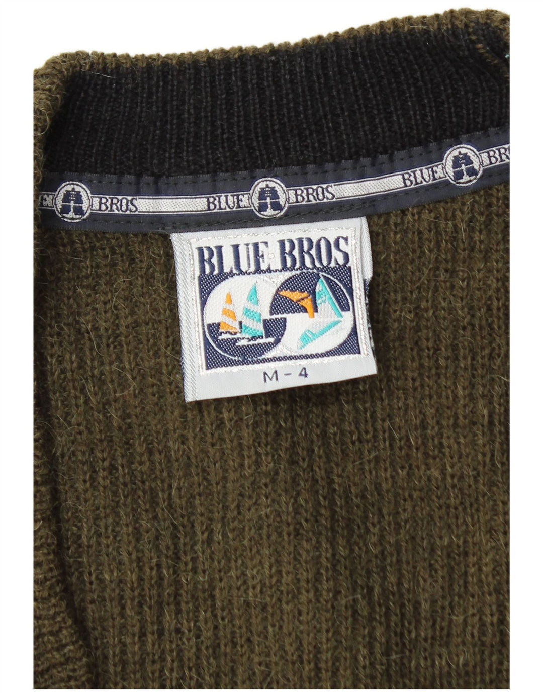 Sweter męski w stylu vintage, średnia wełna khaki