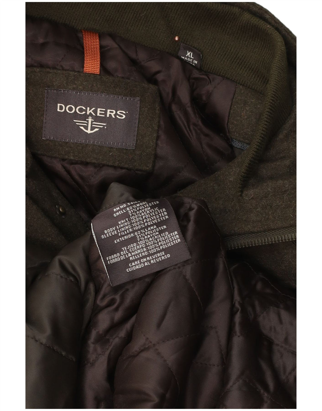 Męska kurtka wojskowa Dockers UK 42 XL, wełna khaki