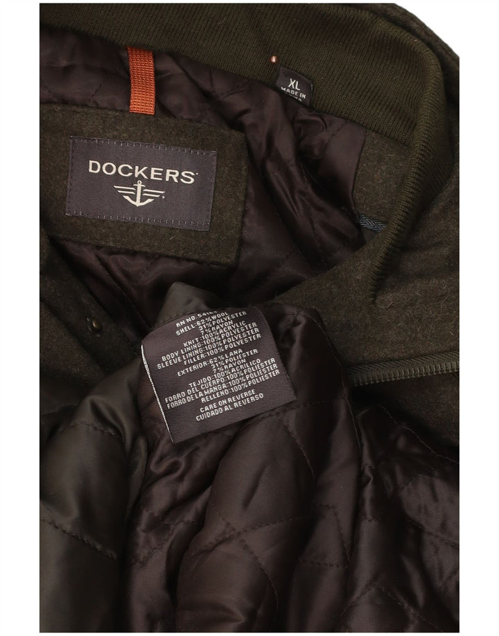Męska kurtka wojskowa Dockers UK 42 XL, wełna khaki