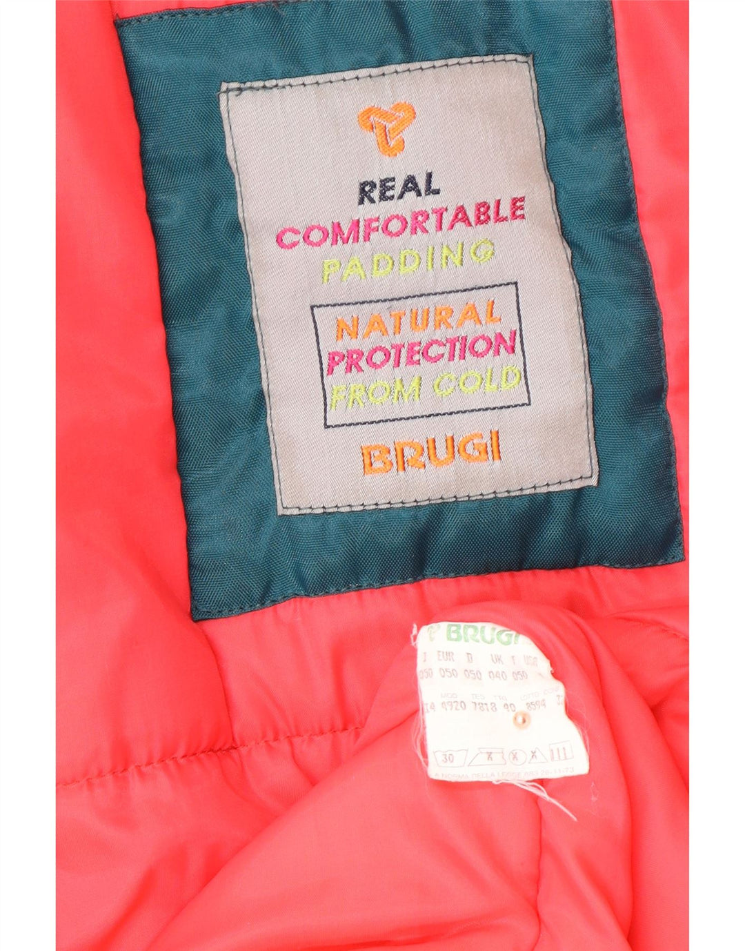 BRUGI Mens Loose Fit Padded Jacket UK 40 Large Blue Colourblock Polyamide