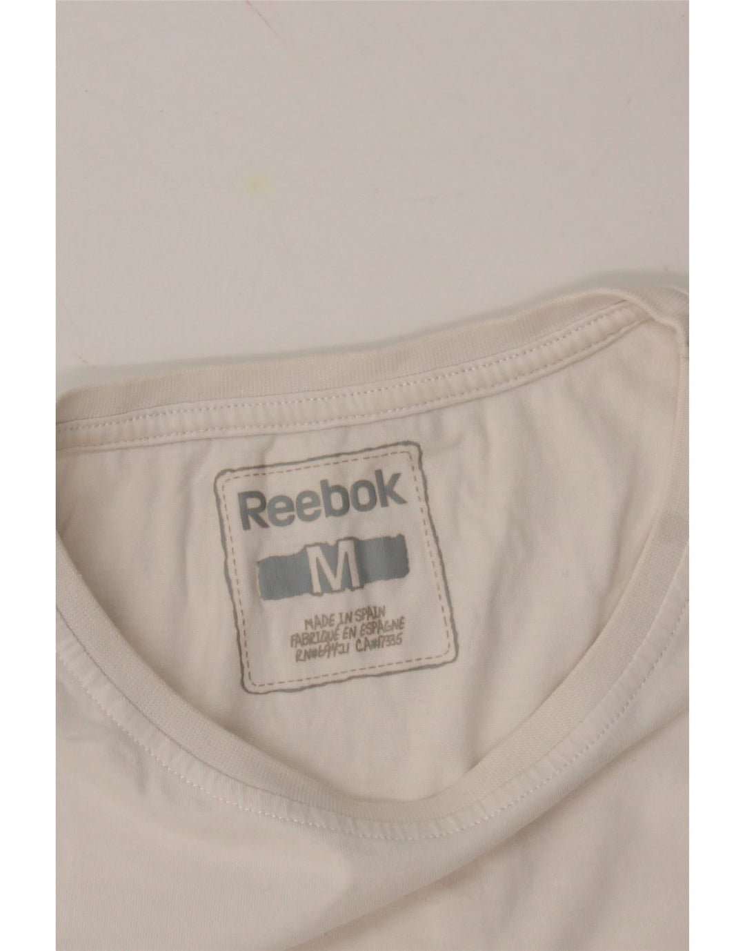 REEBOK Womens Graphic T-Shirt Top UK 12 Medium White Vintage Reebok and Second-Hand Reebok from Messina Hembry 