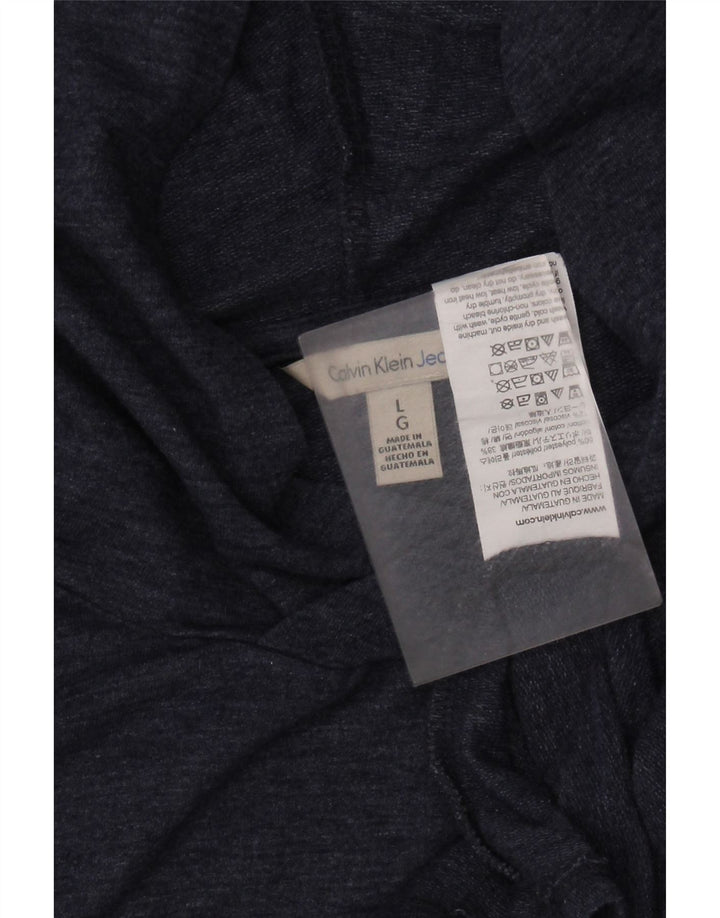 Damski top z grafiką CALVIN KLEIN JEANS z długim rękawem, UK 16, duży, granatowy