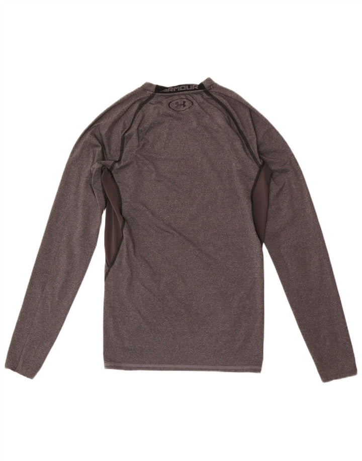 Męski top z grafiką UNDER ARMOUR z długim rękawem, mały, szary, nakrapiany