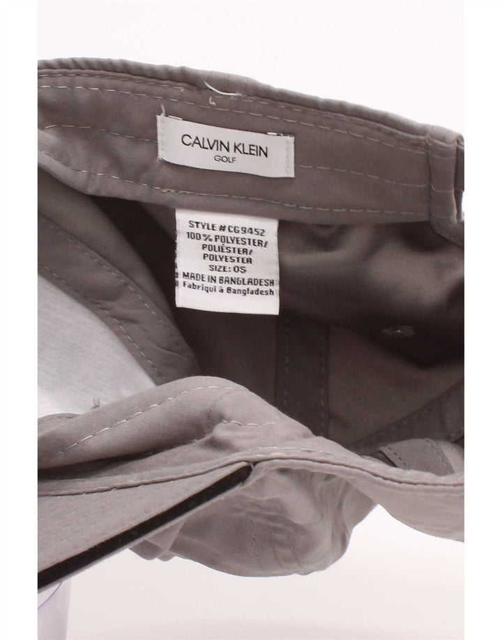 Męska czapka z daszkiem Calvin Klein z grafiką, jeden rozmiar, szary poliester
