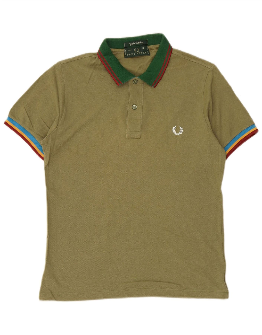 Męska koszulka polo FRED PERRY, mała, zielona, bawełniana