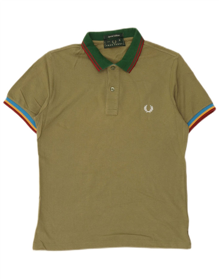 Męska koszulka polo FRED PERRY, mała, zielona, bawełniana