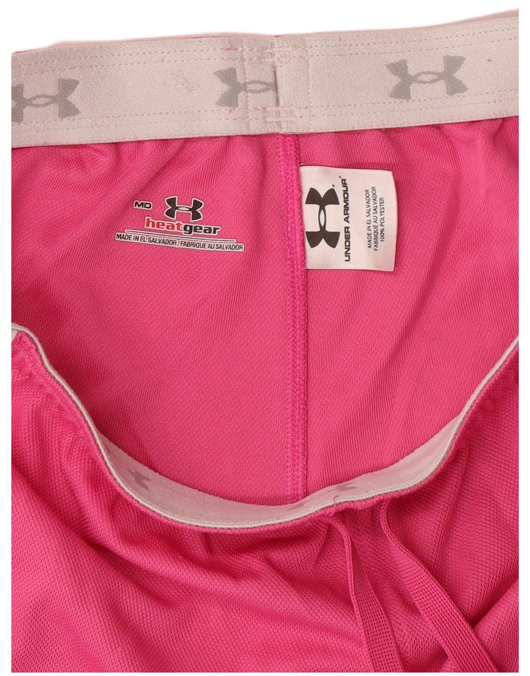 Damskie spodenki sportowe UNDER ARMOUR Heat Gear UK 14, średnio różowe, geometryczne
