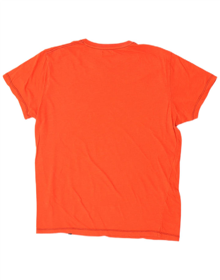 Męski T-shirt z grafiką Avirex, duży, pomarańczowy