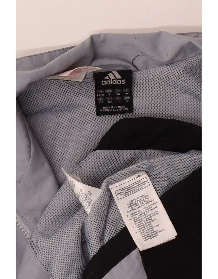 ADIDAS Boys Rain Jacket 15-16 Years Blue Colourblock Polyester