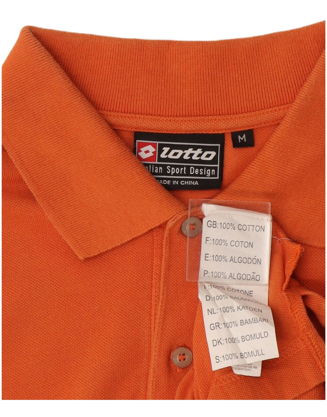 Męska koszulka polo Lotto, średnia, pomarańczowa, bawełniana