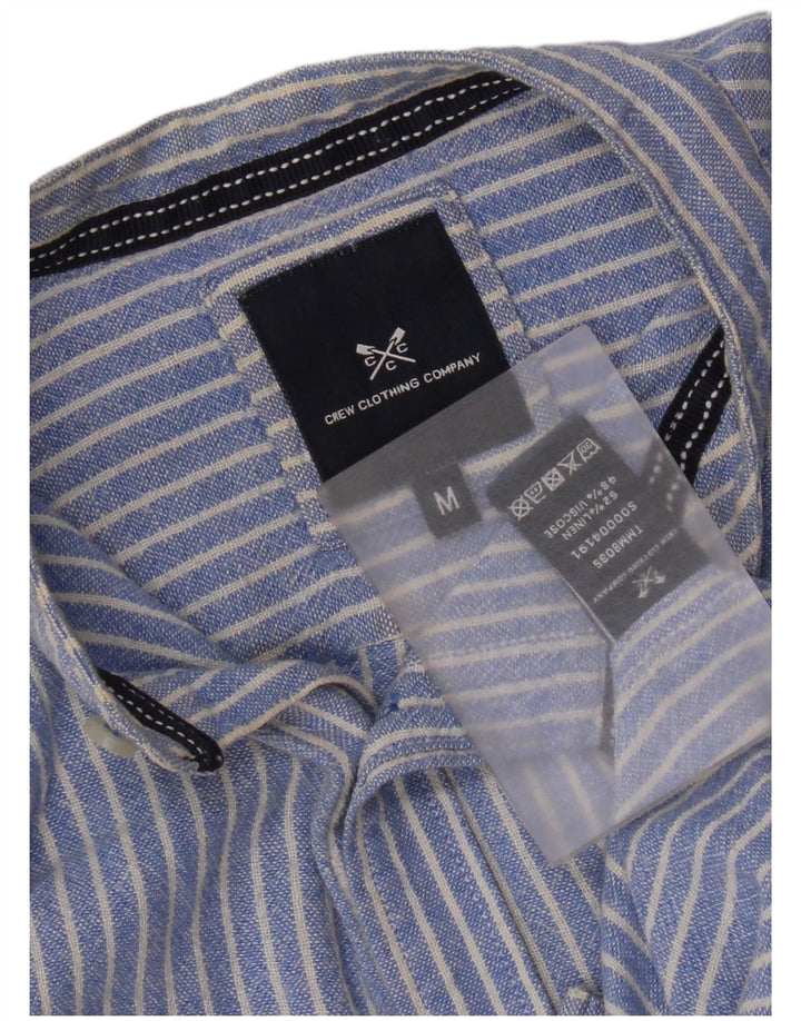 Koszula męska Crew Clothing Średni niebieski lniany w prążki