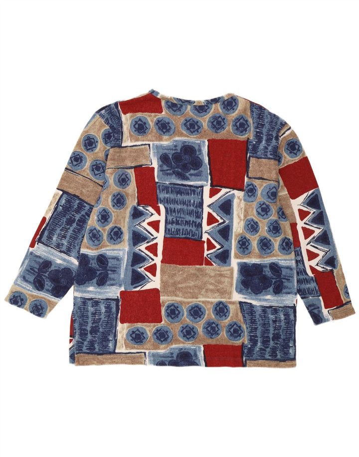 Top damski w stylu vintage z długim rękawem EU 44/46 XL, wielobarwny patchwork