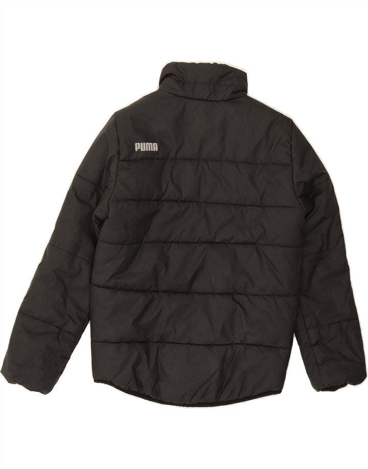 PUMA Boys Padded Jacket 9-10 Years Black Polyester Vintage Puma and Second-Hand Puma from Messina Hembry 