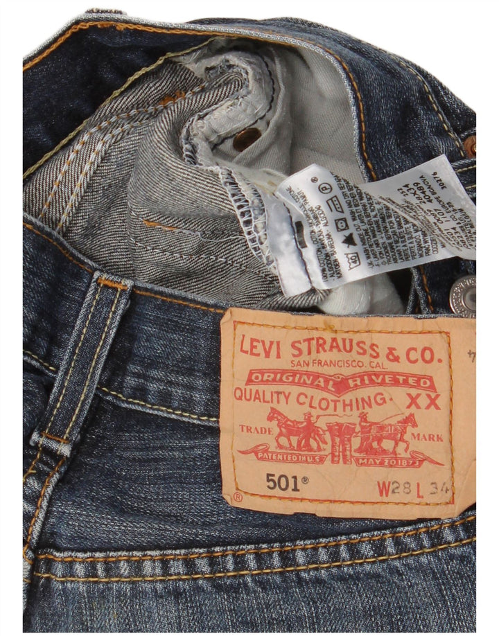 Damskie spodenki jeansowe Levi's 501 W28 Średnioniebieskie bawełniane