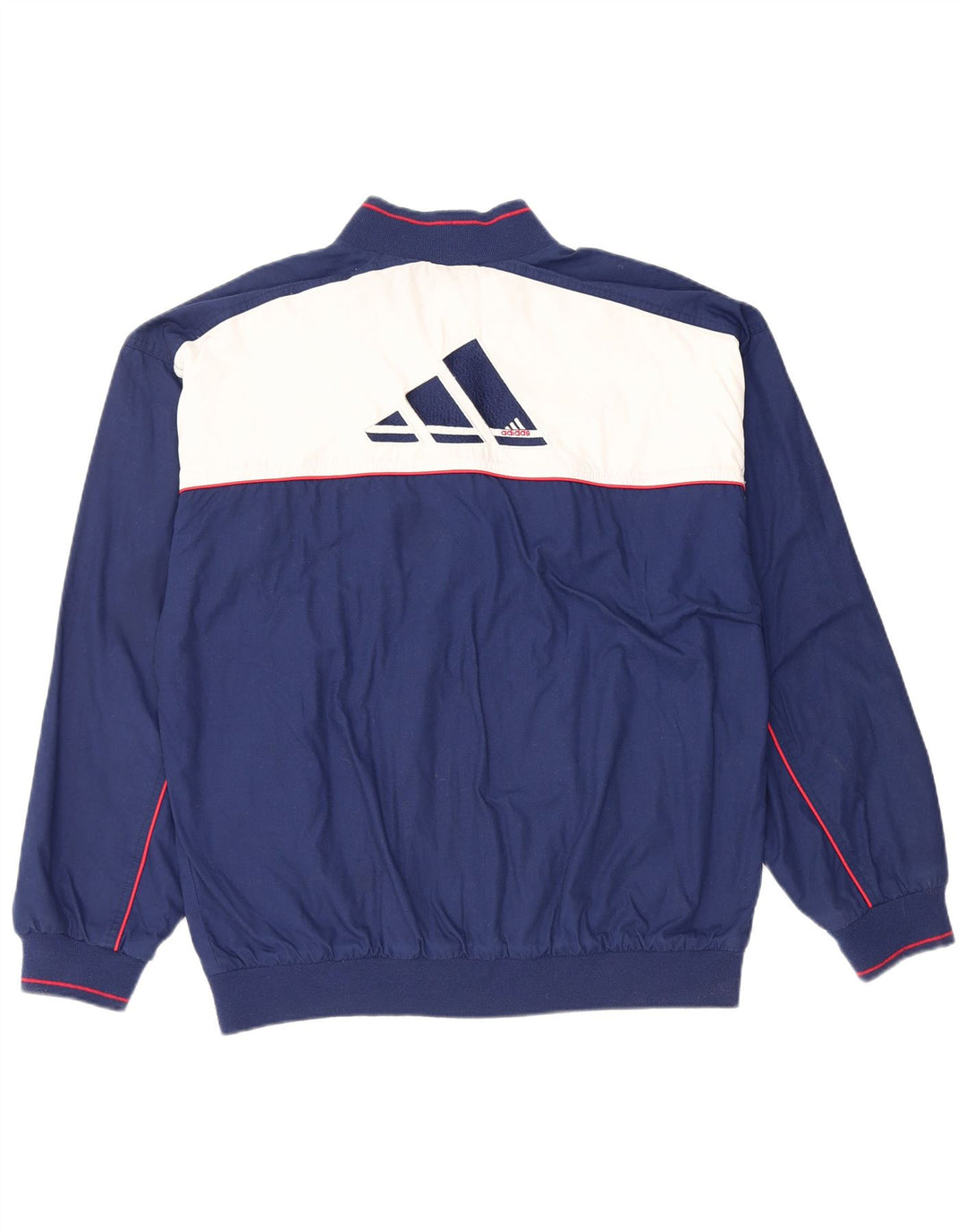 ADIDAS Mens Tracksuit Top Jacket UK 40/42 Medium Navy Blue Colourblock