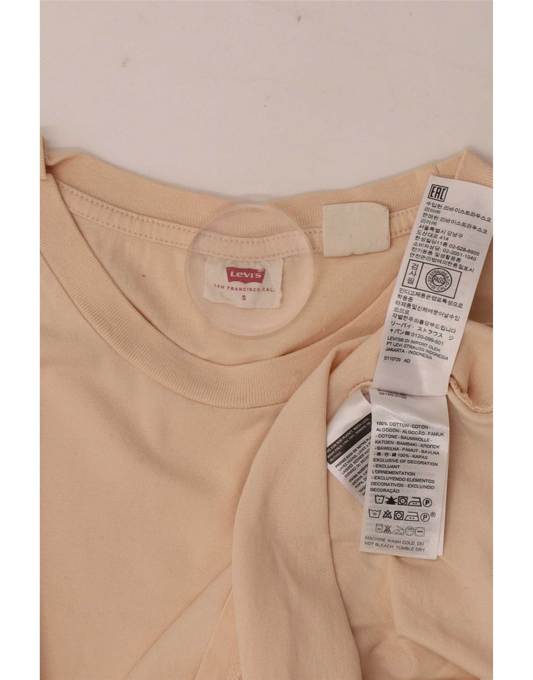 T-shirt męski Levi's Top, mały, beżowy, bawełniany