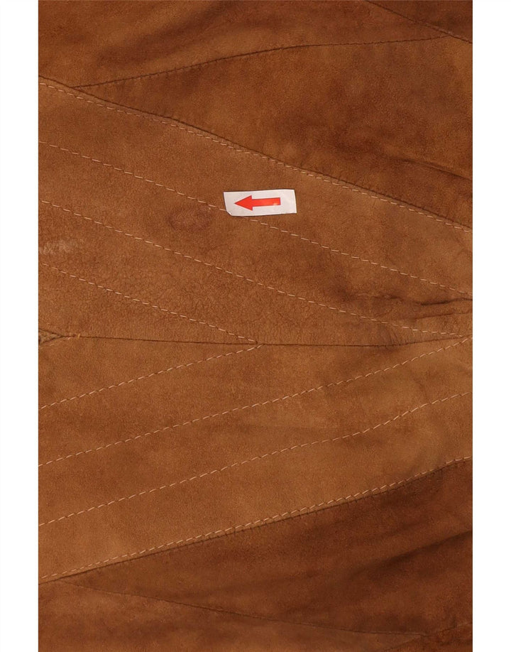 Męski sweter z okrągłym dekoltem numer 1 XL, brązowa wełna