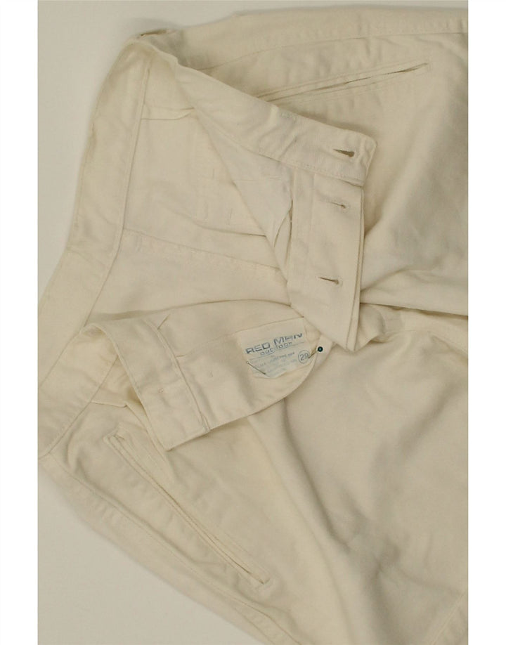 VINTAGE Womens Pegged Chino Shorts W29 Medium Beige Cotton Vintage Vintage and Second-Hand Vintage from Messina Hembry 