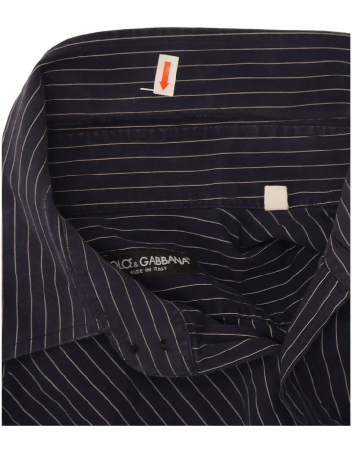 Koszula męska Dolce & Gabbana rozmiar 40 15 3/4 Średni granatowy prążki