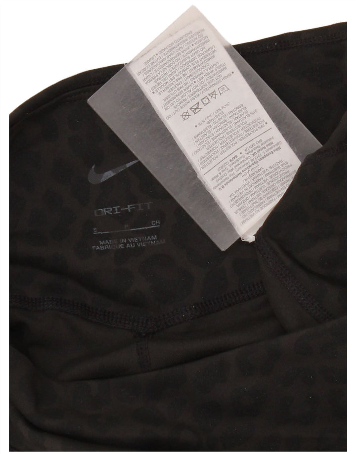 Damskie legginsy Nike Dri Fit UK 10, małe, szare, poliestrowe z nadrukiem zwierzęcym