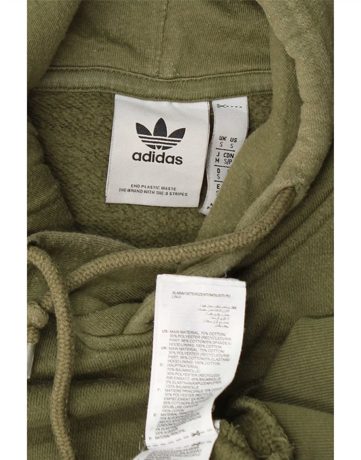 Adidas Męska bluza z kapturem, mała, zielona bawełna