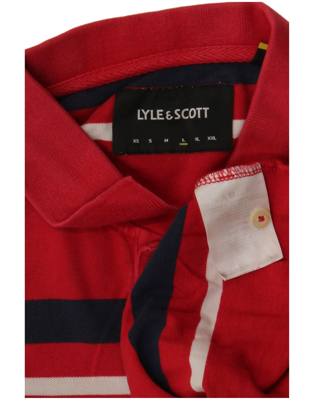 Męska koszulka polo Lyle & Scott, duża, bawełniana w czerwone paski