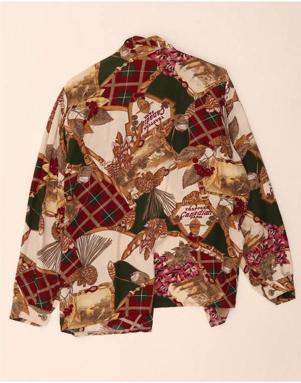 VINTAGE Womens Abstract Pattern Shirt Blouse UK 18 XL Multicoloured
