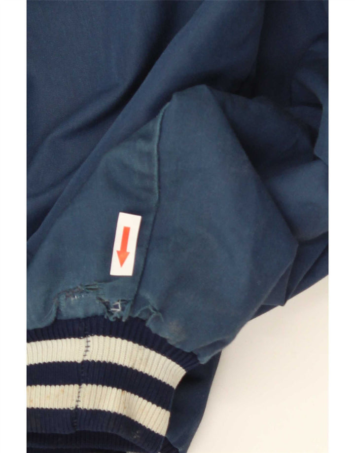 Vintage męska graficzna kurtka Varsity UK 44 2XL niebieska