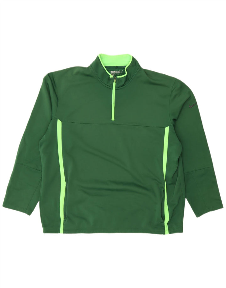 Męski dres Nike Therma-Fit z zamkiem błyskawicznym, 2XL, zielony poliester