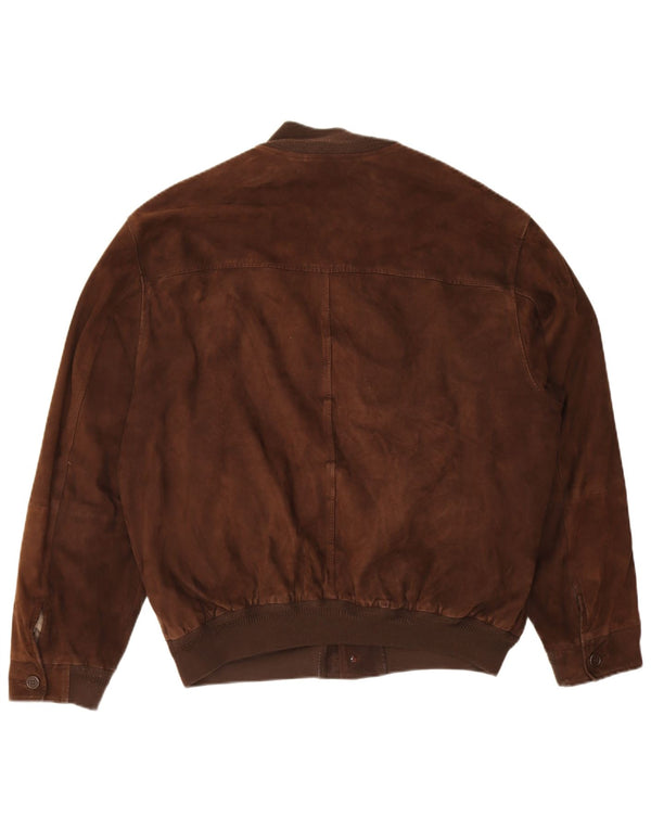 Vintage męska zamszowa kurtka bomber EU 52 XL brązowa