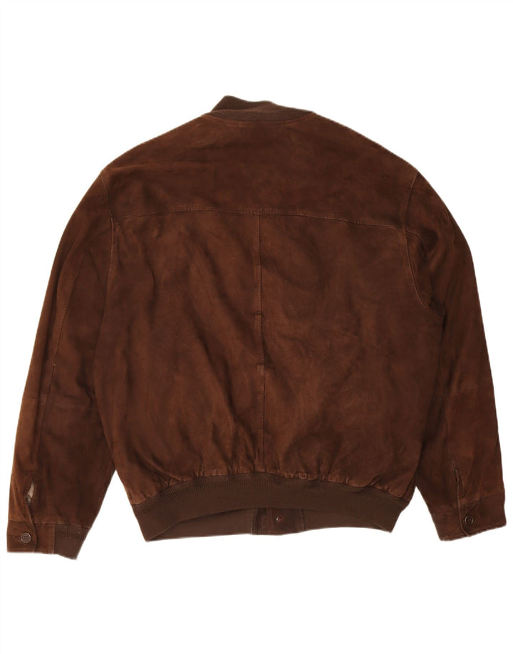 Vintage męska zamszowa kurtka bomber EU 52 XL brązowa