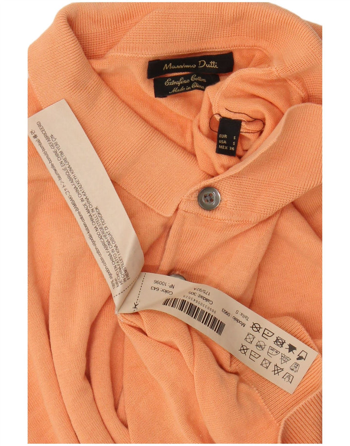 Męska koszulka polo Massimo Dutti, mała, pomarańczowa, bawełniana