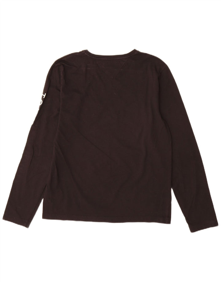 Męski top graficzny Tommy Hilfiger z długim rękawem, duży, czarny, bawełniany