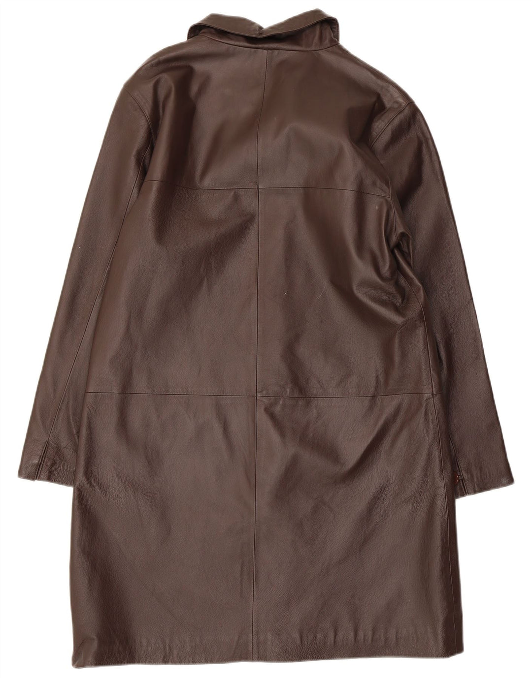 Płaszcz skórzany damski MILAN UK 14, duży, brązowy, skórzany