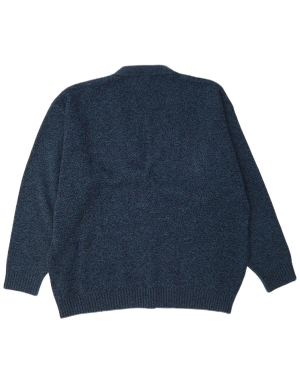 Męski sweter rozpinany Four Seasons XL Granatowy, nakrapiany akryl