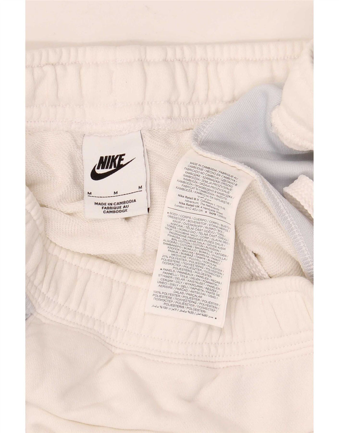 Męskie spodenki sportowe Nike z grafiką, bawełna w kolorze średniej bieli