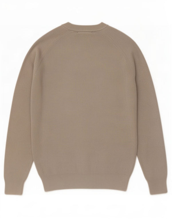 Męski sweter z okrągłym dekoltem Zara XL, szary, bawełniany