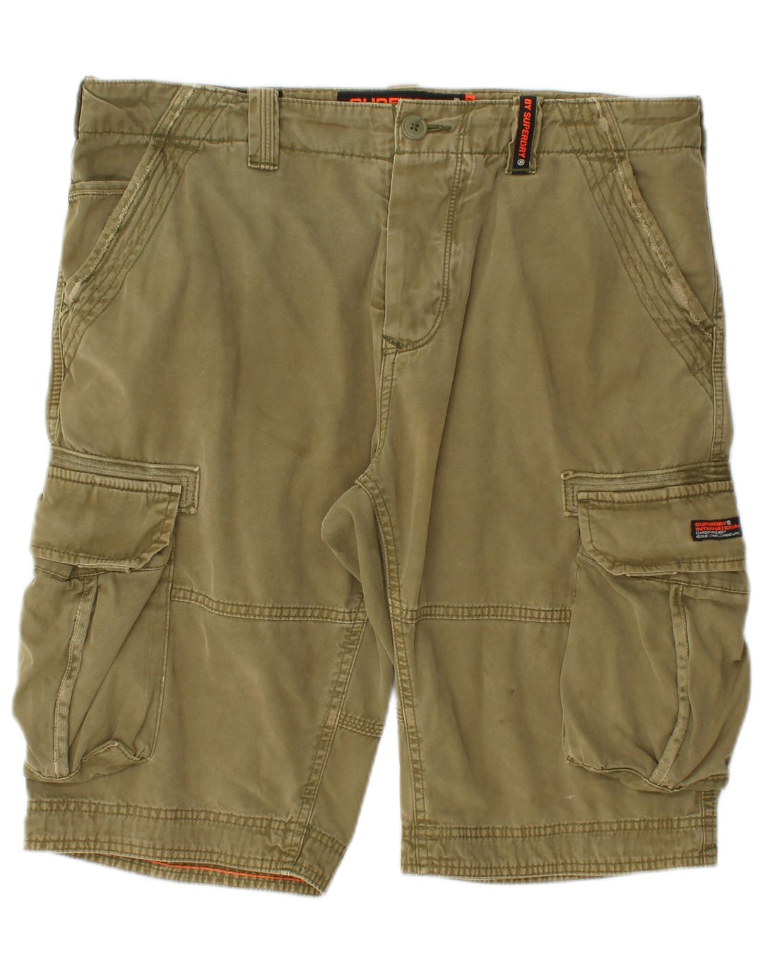 Męskie spodenki cargo SUPERDRY W34, duże, bawełniane w kolorze khaki