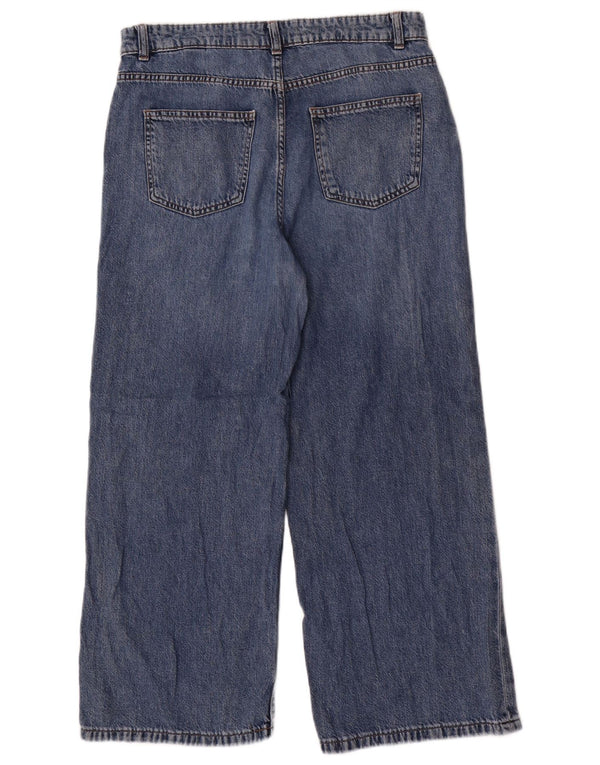 Marks & Spencer Damskie jeansy z szeroką nogawką i wysokim stanem UK 12 Medium W32 L26 Niebieskie