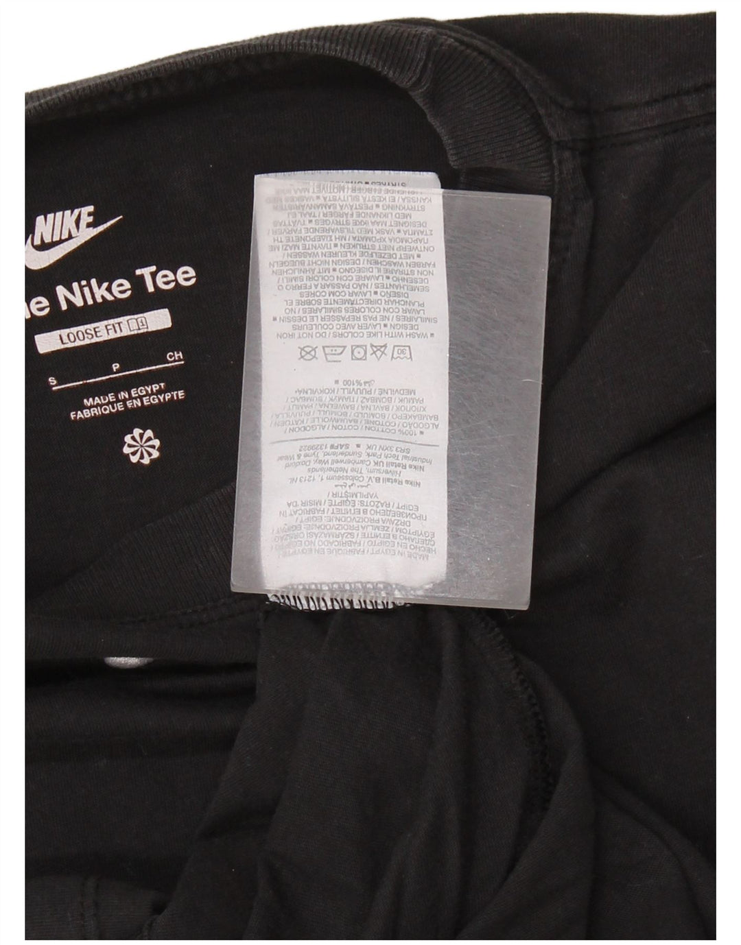 Męski T-shirt NIKE o luźnym kroju, mały, czarny, bawełniany