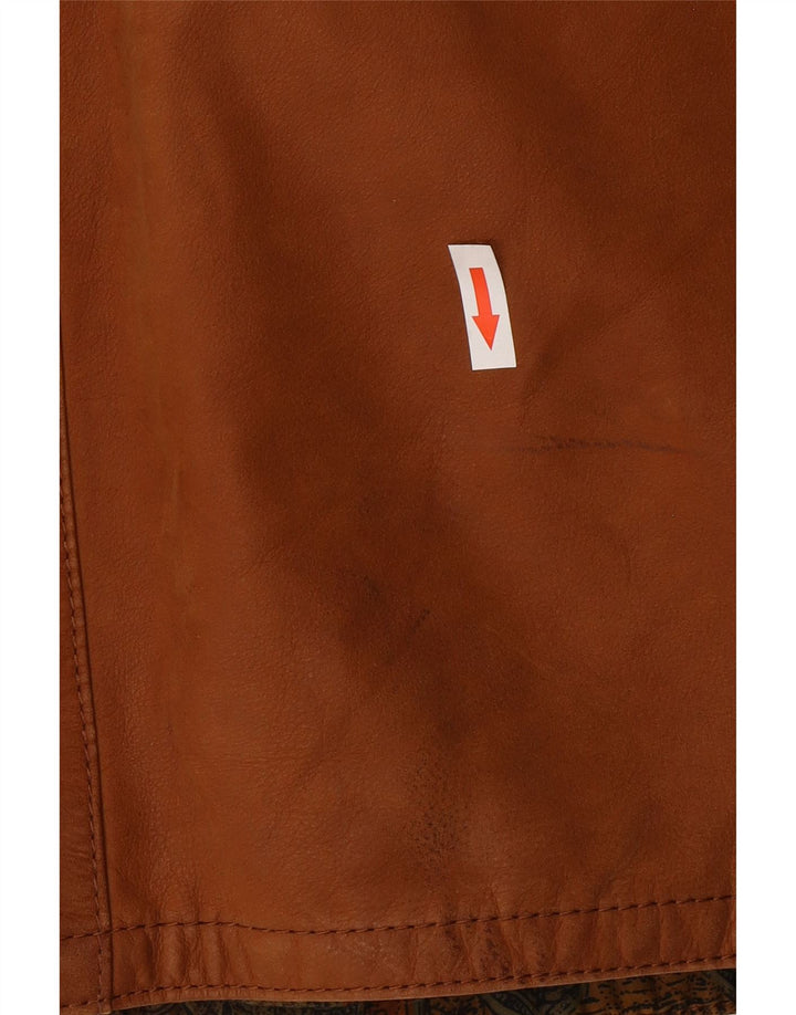 Vintage męska kurtka skórzana IT 54 2XL brązowa