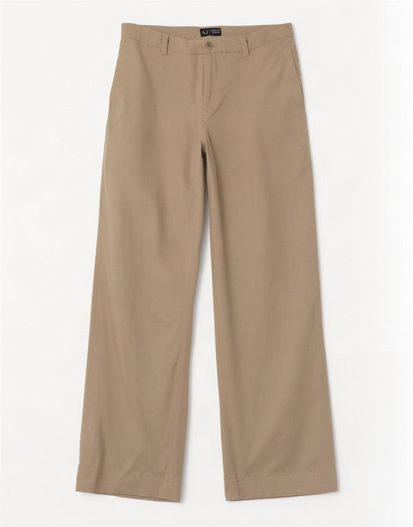 Spodnie damskie Armani z szerokimi nogawkami UK 8 Small W26 L31 Beżowa bawełna