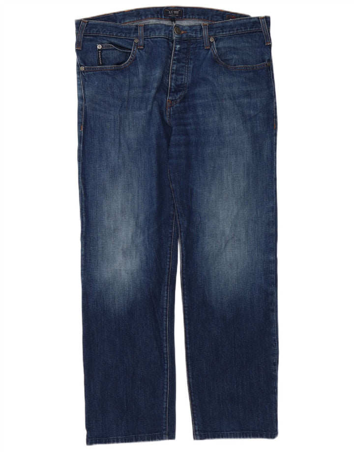 Męskie jeansy Armani Regular Straight W36 L30 Niebieskie bawełniane