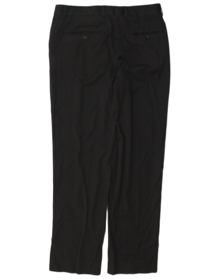 Męskie proste spodnie garniturowe Zara EU 44 Large W34 L32 Czarny poliester