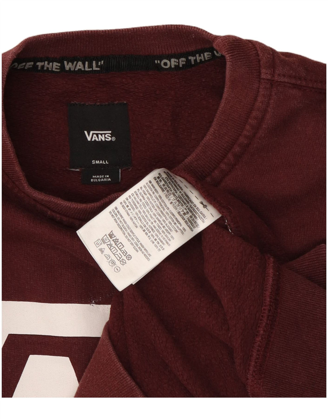 Męska bluza z grafiką Vans, mała, bordowa, bawełniana