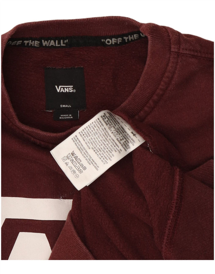Męska bluza z grafiką Vans, mała, bordowa, bawełniana