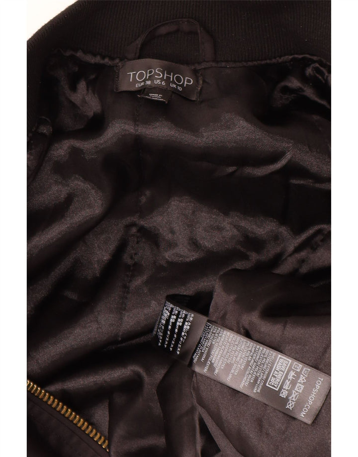 Damska kurtka bomberka oversize Topshop UK 10, mała, czarna, z poliestru